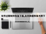 文件过期如何恢复下载,文件数据恢复大师下载